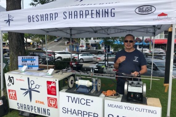 BeSharp Sharpening booth at Potter's Nursery, Langley, BC