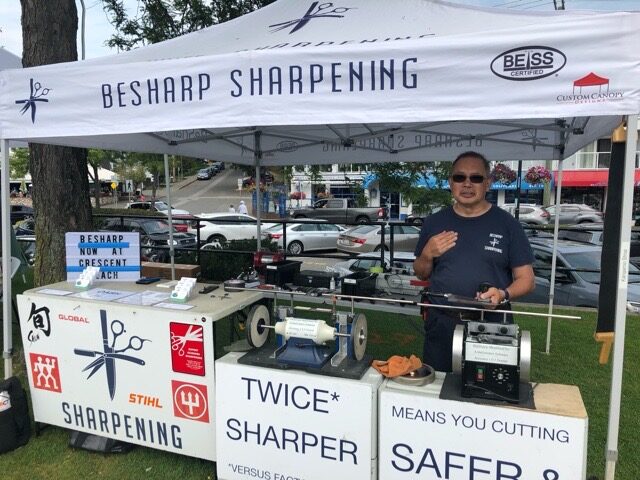 BeSharp Sharpening booth at Potter's Nursery, Langley, BC