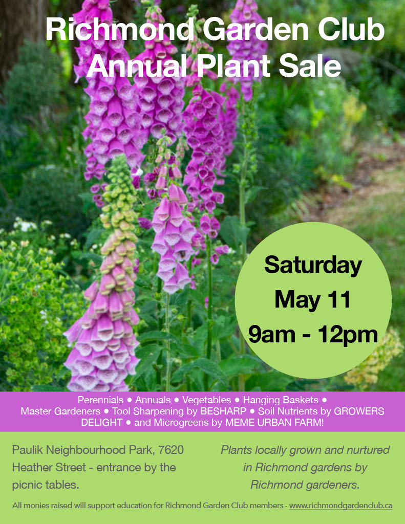 BeSharp Sharpening will be sharpening at the 2024 Richmond Garden Club Plant Sale 