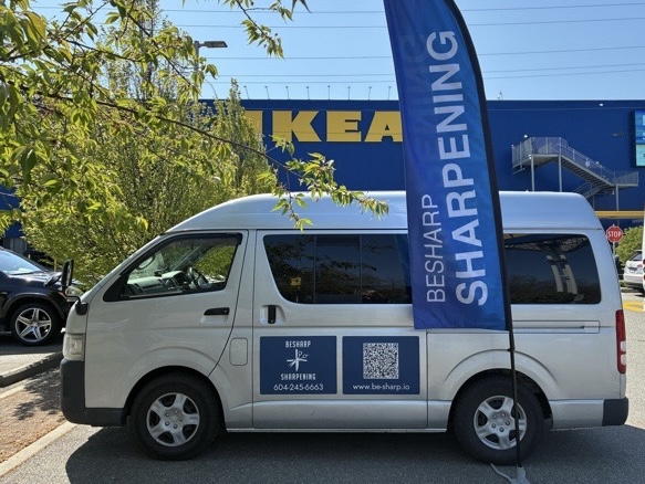 BeSharp mobile sharpening van at IKEA Richmond, BC.